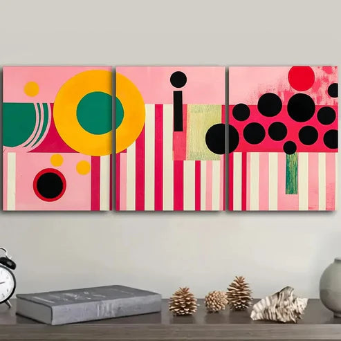 3pcs Line collages Painting Wall Art Set Canvas Unframed - High Quality Print 100% Australian Made Wall Canvas