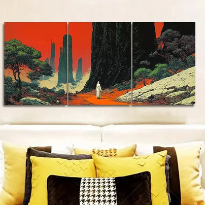 3pcs Strange Planet (3) Wall Art Canvas Unframed - High Quality Print 100% Australian Made Wall Canvas