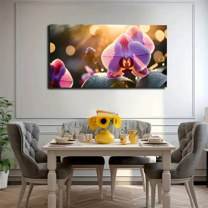 Sunlit Pink And Red Orchid Wall Art Canvas Office Home Room Framed 120x60cm
