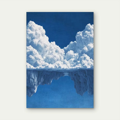 Peaceful Blue & White Dreamscape 60x90cm Metal Print Ready to Hang