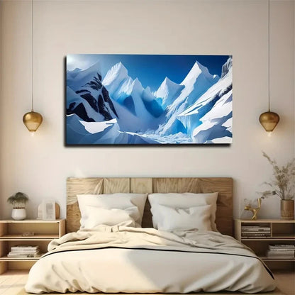 Clear Snow Mountain Wall Art Canvas Office Home Room Framed 120x60cm