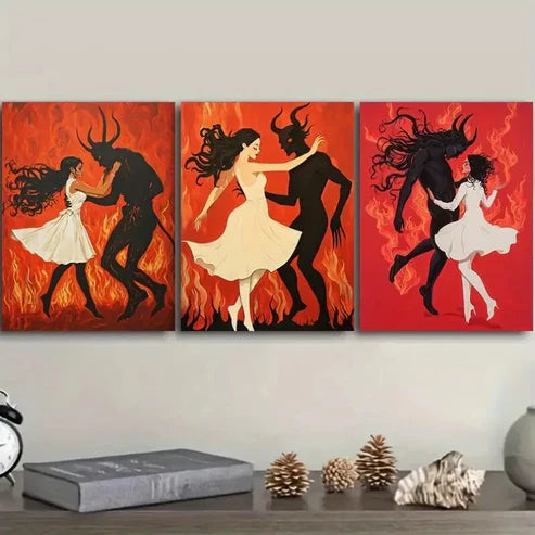 3pcs The Girl and the Beast Wall Art Set Canvas Unframed - High Quality Print 100% Australian Made Wall Canvas
