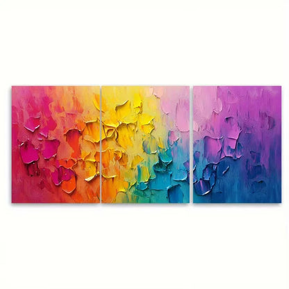 3pcs Vibrant Abstract Colorful Gradient Art Metal Print Ready to Hang Art - Bella Home Decor