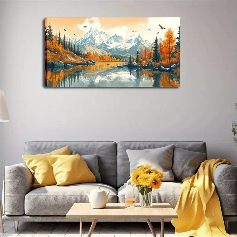 Rich Vegetation Serene Nordic Wall Art Canvas Office Home Room Framed 120x60cm - Bella Home Decor