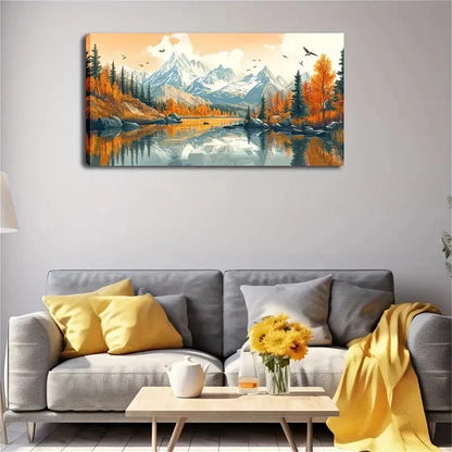 Rich Vegetation Serene Nordic Wall Art Canvas Office Home Room Framed 120x60cm - Bella Home Decor