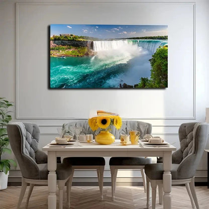 Magnificent Waterfall Wall Art Canvas Office Home Room Framed 120x60cm