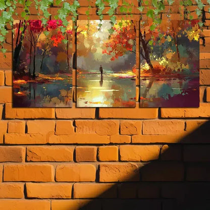 3pcs Forest Walk Wall Art Canvas Unframed - High Quality Print 100% Australian Made Wall Canvas - Bella Home Decor
