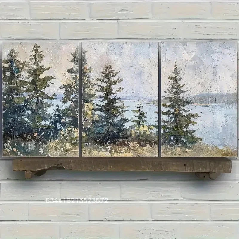 3pcs Forest Art Prints Nature Wall Art Metal Print Ready to Hang Art - Bella Home Decor