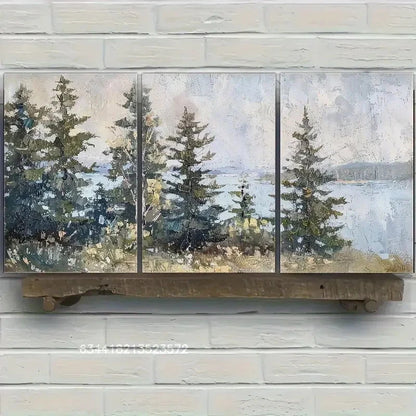 3pcs Forest Art Prints Nature Wall Art Metal Print Ready to Hang Art - Bella Home Decor