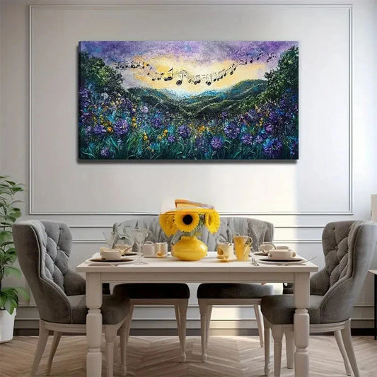 Music In The Flower Perfect Wall Art Canvas Office Home Room Framed 120x60cm