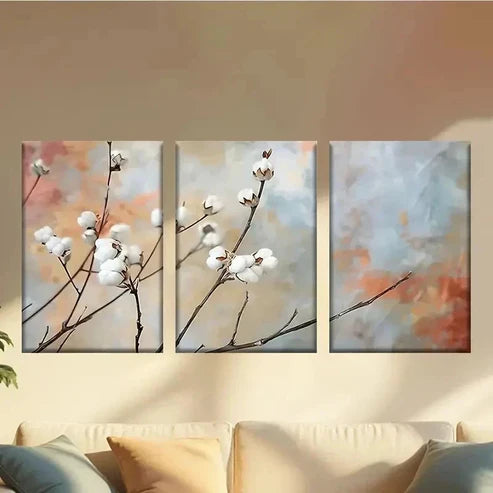 3pcs Flowers by Linda Grist Wall Art Canvas Unframed – High Quality Print 100% Australian Made Wall Canvas - Bella Home Decor