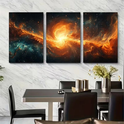 3pcs Space Burst Metal Print Ready to Hang Art