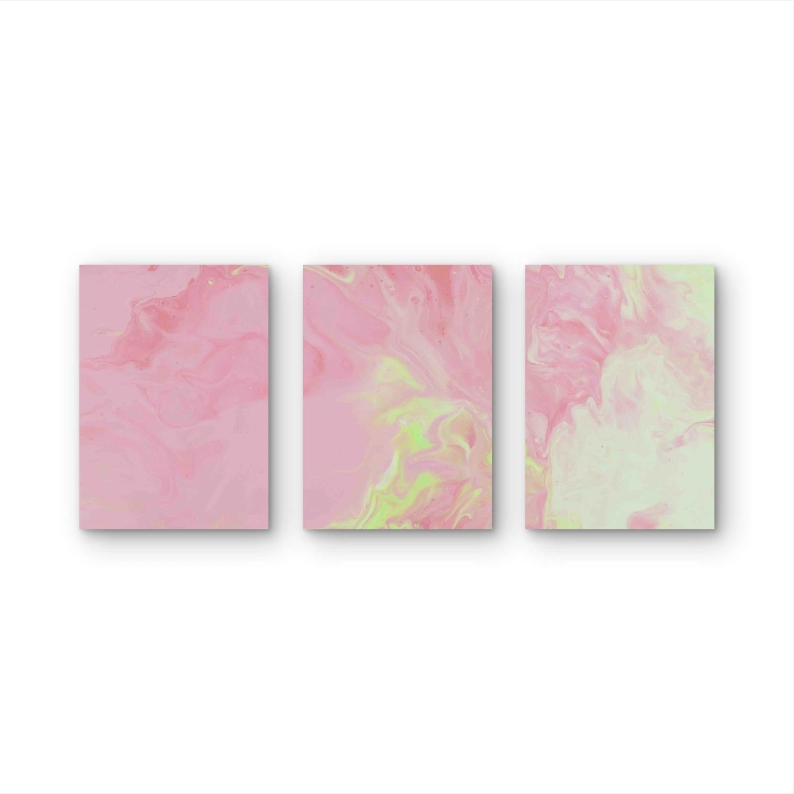 3pcs Grunge Paint Art Bright Ink Stains Metal Print Ready to Hang Art