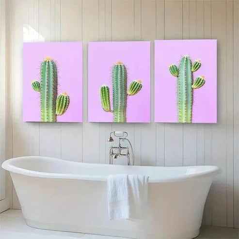 3pcs Cactus Modern Botanical Desert Perfect Wall Art Canvas Unframed – High Quality Print 100% Australian Made Wall Canvas - Bella Home Decor