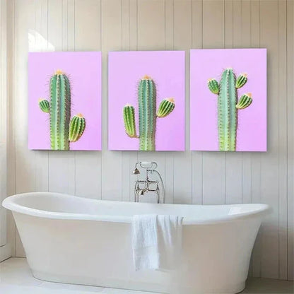 3pcs Cactus Modern Botanical Desert Perfect Wall Art Canvas Unframed – High Quality Print 100% Australian Made Wall Canvas - Bella Home Decor