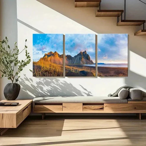 3pcs Mountain & Sea Beach Scenery  Wall Art Set Canvas Unframed - High Quality Print 100% Australian Made Wall Canvas