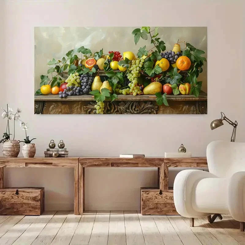 Display of Assorted Fruits wall canvas office home room framed 120x60cm - Bella Home Decor