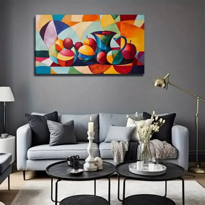 Abstract Fruit Teapot Wall Art Canvas Office Home Room Framed 120x60cm