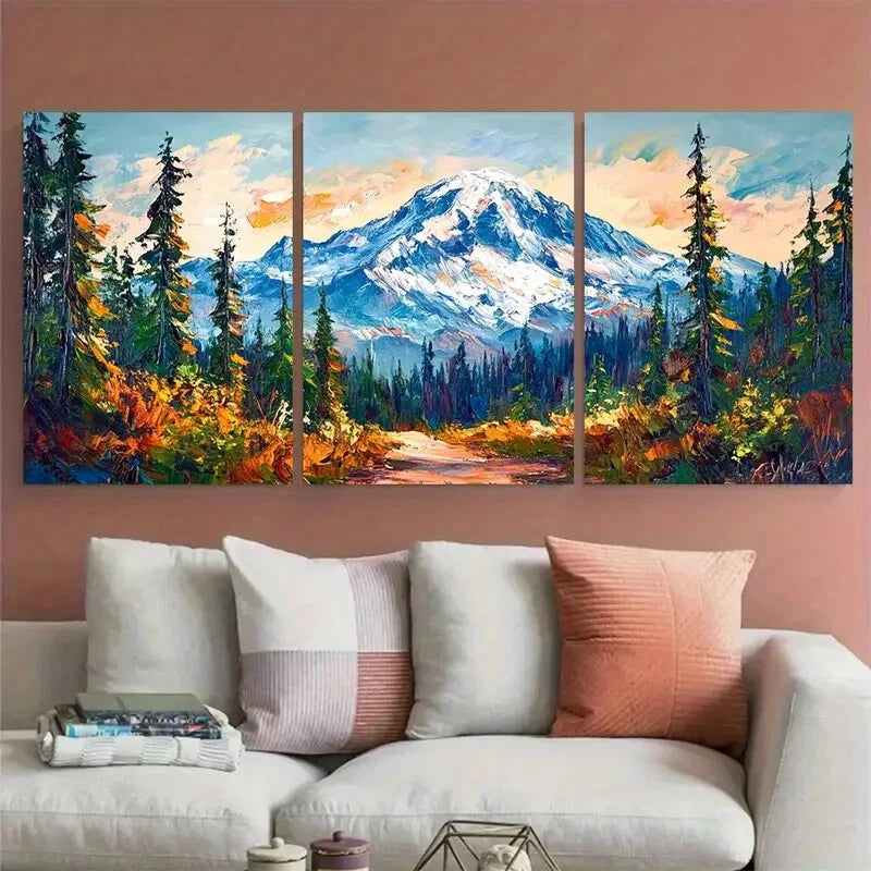 3pcs Mount Rainier National Park Washington Metal Print Ready to Hang Art - Bella Home Decor