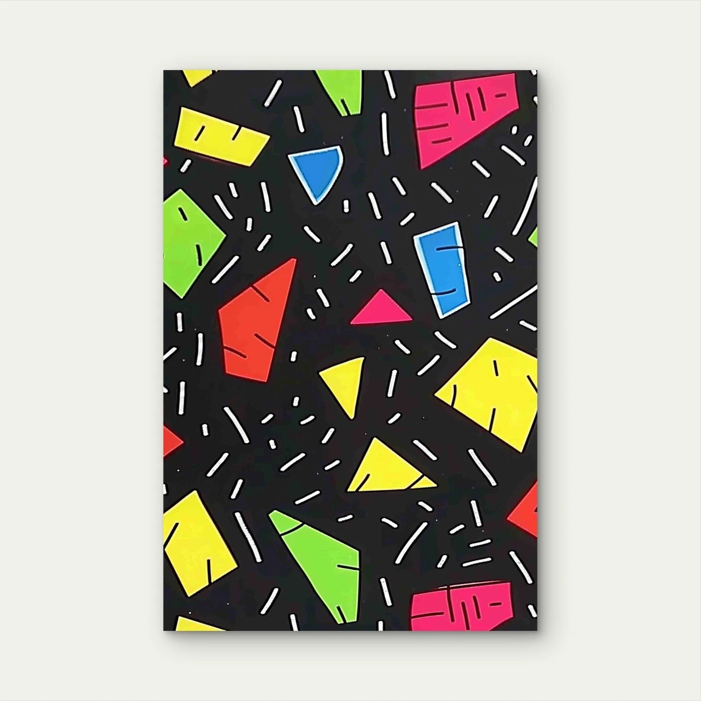 Colorful Shapes & Lines 60×90cm Metal Print Ready to Hang