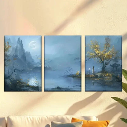 3pcs Winter Snow Forest Wall Art Set Canvas Unframed - High Quality Print 100% Australian Made Wall Canvas