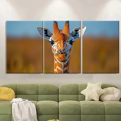 3pcs , Vibrant Giraffe Metal Print Ready to Hang Art - Bella Home Decor