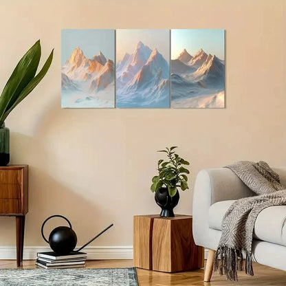 3pcs Dawn Depicting The Outline of Mo Vintage Metal Print Ready to Hang Art - Bella Home Decor