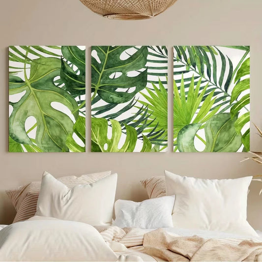 3pcs Tropical Art Banana Leaf Metal Print Ready to Hang Art