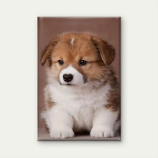 Corgi Cutie Charming Puppy Oil Painting 60x90cm Metal Print Ready to Hang