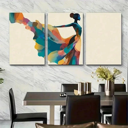 3pcs Abstract Dancer Silhouette Perfect Wall Art Set Canvas Framed 50x70cm - High Quality Print 100% Australian Made Wall Canvas Ready to Hang - Bella Home Decor