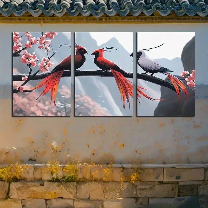 3pcs Bird flaps its wings and flies high Design Metal Print Ready to Hang Art - Bella Home Decor