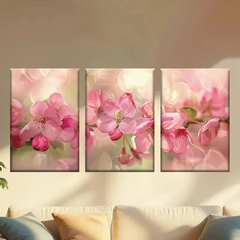 3pcs Charming Pink Cherry Blossoms Wall Art Set Canvas Framed 40x60cm - High Quality Print 100% Australian Made Wall Canvas Ready to Hang - Bella Home Decor