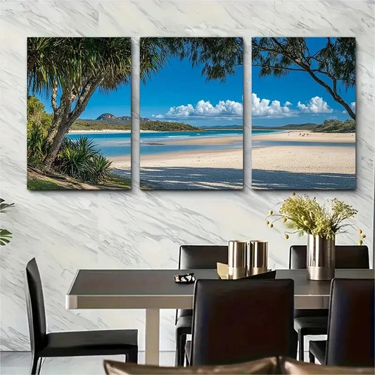 3pcs Noosa National Park Australia Wall Art Set Canvas Framed 60x90cm - High Quality Print 100% Australian Made Wall Canvas Ready to Hang