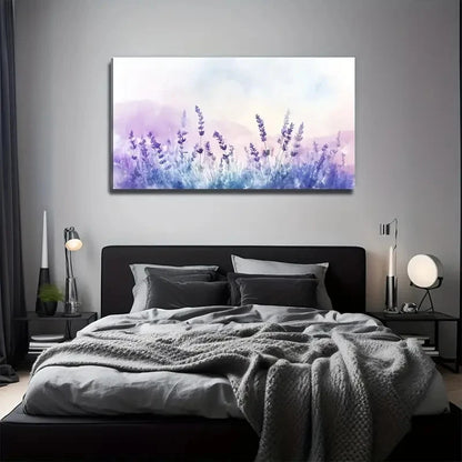 Colorful Purple Lavender Wall Art Canvas Office Home Room Framed 120x60cm