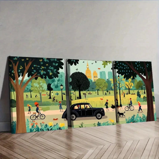 3pcs London Taxi, Luxurious Wall Art Set Canvas Framed 40x60cm - High Quality Print 100% Australian Made Wall Canvas Ready to Hang