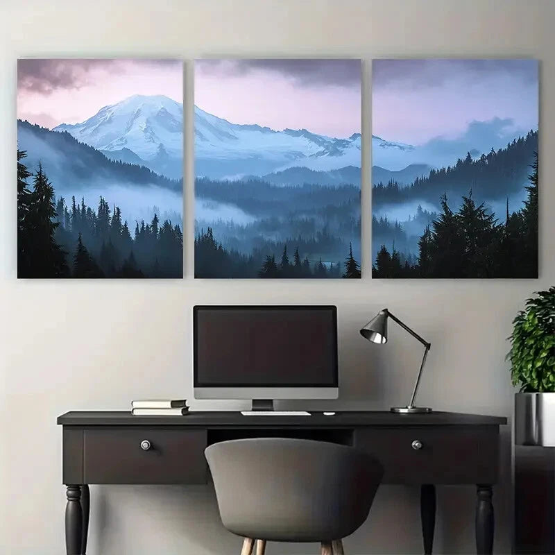 3pcs Mount Rainier Nisqually Glacier Travel Metal Print Ready to Hang Art - Bella Home Decor
