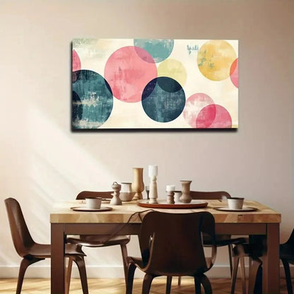 Abstract Circle Vibrant Décor Wall Art Canvas Office Home Room Framed 120x60cm