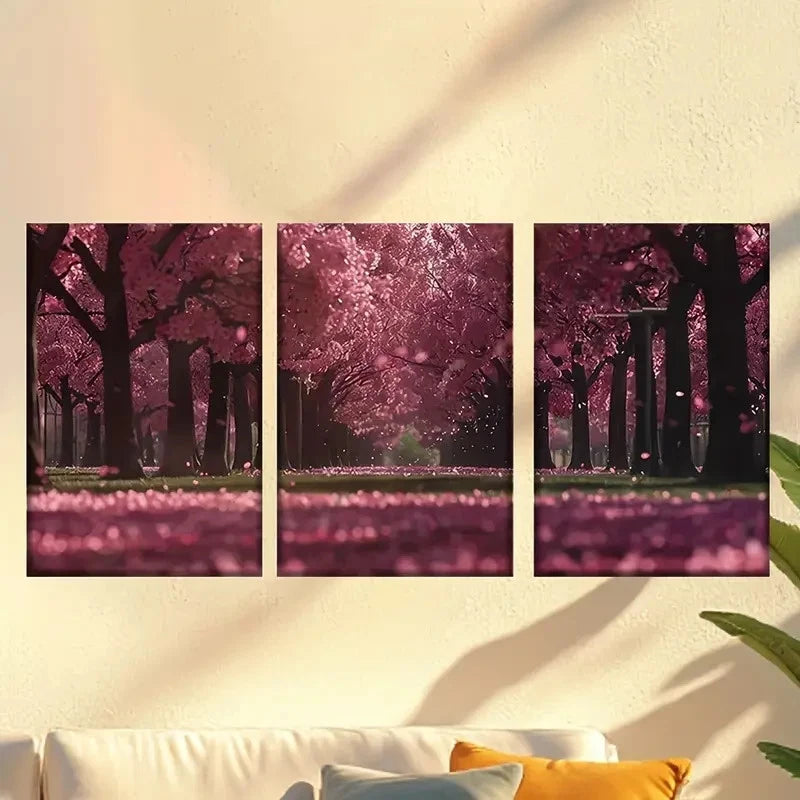 3pcs Classic Style Charming Spring Cherry Wall Art Set Canvas Framed 40x60cm - High Quality Print 100% Australian Made Wall Canvas Ready to Hang - Bella Home Decor