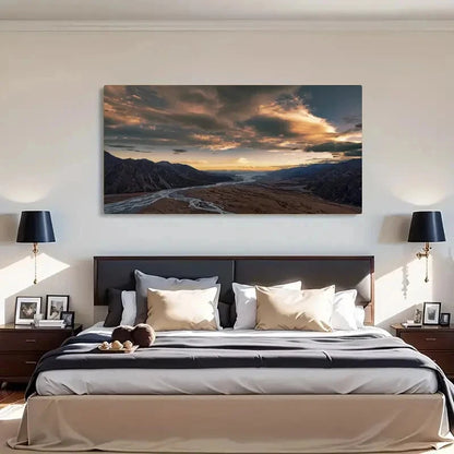Majestic Mountains & Rivers Wall Art Canvas Office Home Room Framed 120x60cm