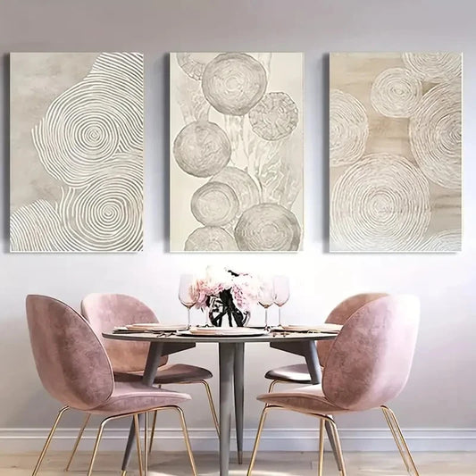 3pcs Abstract Line Retro Style ALR Wall Art Set Canvas Framed 50x70cm - High Quality Print 100% Australian Made Wall Canvas Ready to Hang