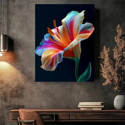 Beautiful Vibrant Abstract Floral Painting 40x60cm Metal Print Ready to Hang - Bella Home Decor