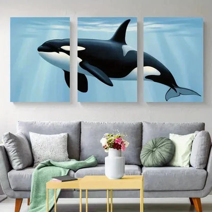 3pcs Orca Whale Canvas Wall Art Canvas Unframed - High Quality Print 100% Australian Made Wall Canvas