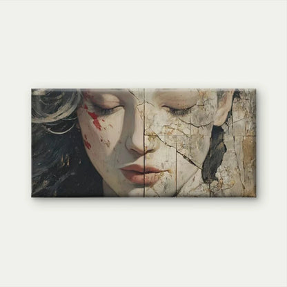 Abstract Female Portrait Wall Art Canvas Office Home Room Framed 120x60cm