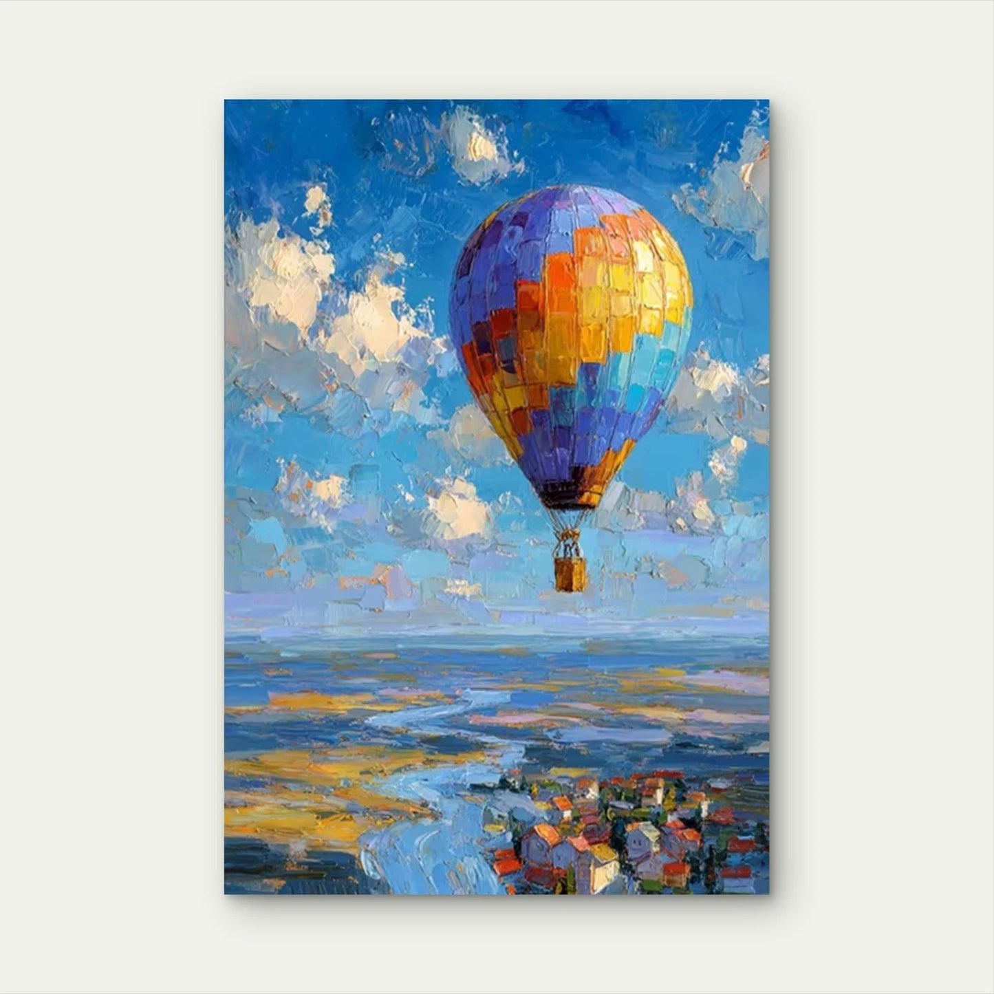 Hot Air Balloon Art Decoration   60x90cm Metal Print Ready to Hang