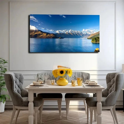 Majestic Snow-Capped Wall Art Canvas Office Home Room Framed 120x60cm