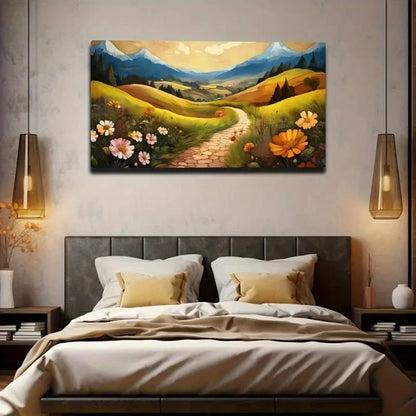 Quiet Country Road Wall Art Canvas Office Home Room Framed 120x60cm