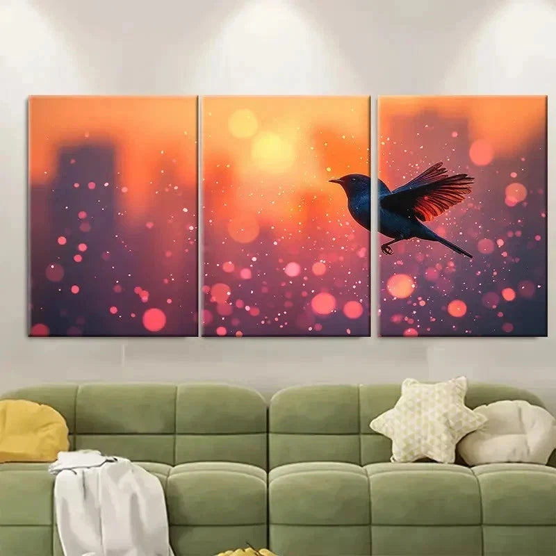 3pcs Birds Taking Flight TY   Wall Art Set Canvas Framed 50x70cm - High Quality Print 100% Australian Made Wall Canvas Ready to Hang - Bella Home Decor