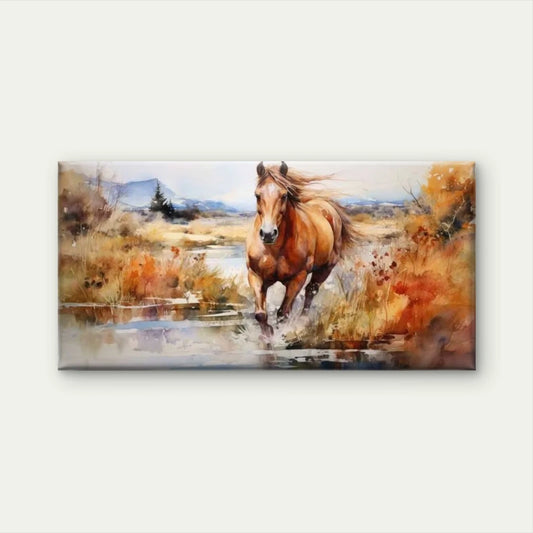 Galloping Horse Wall Art Canvas Office Home Room Framed 120x60cm