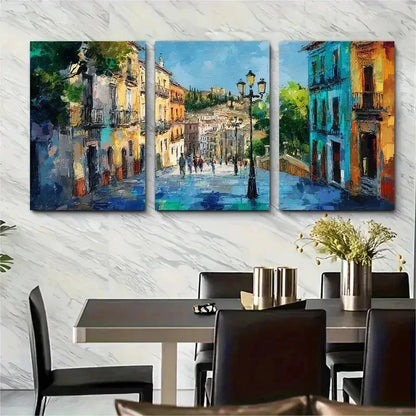 3pcs Nature Vivid Scene Street Perfect Wall Art Set Canvas Framed 50x70cm - High Quality Print 100% Australian Made Wall Canvas Ready to Hang