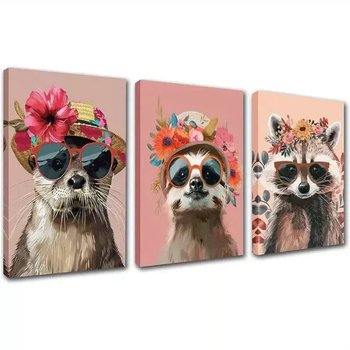 3pcs Colorful Flowers Wall Art Canvas Unframed - High Quality Print 100% Australian Made Wall Canvas